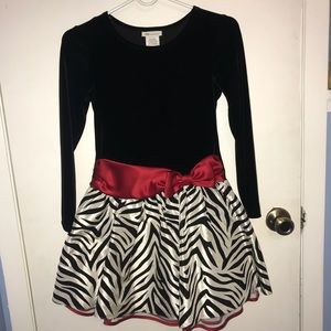 Black, Red and Zebra Print Dress